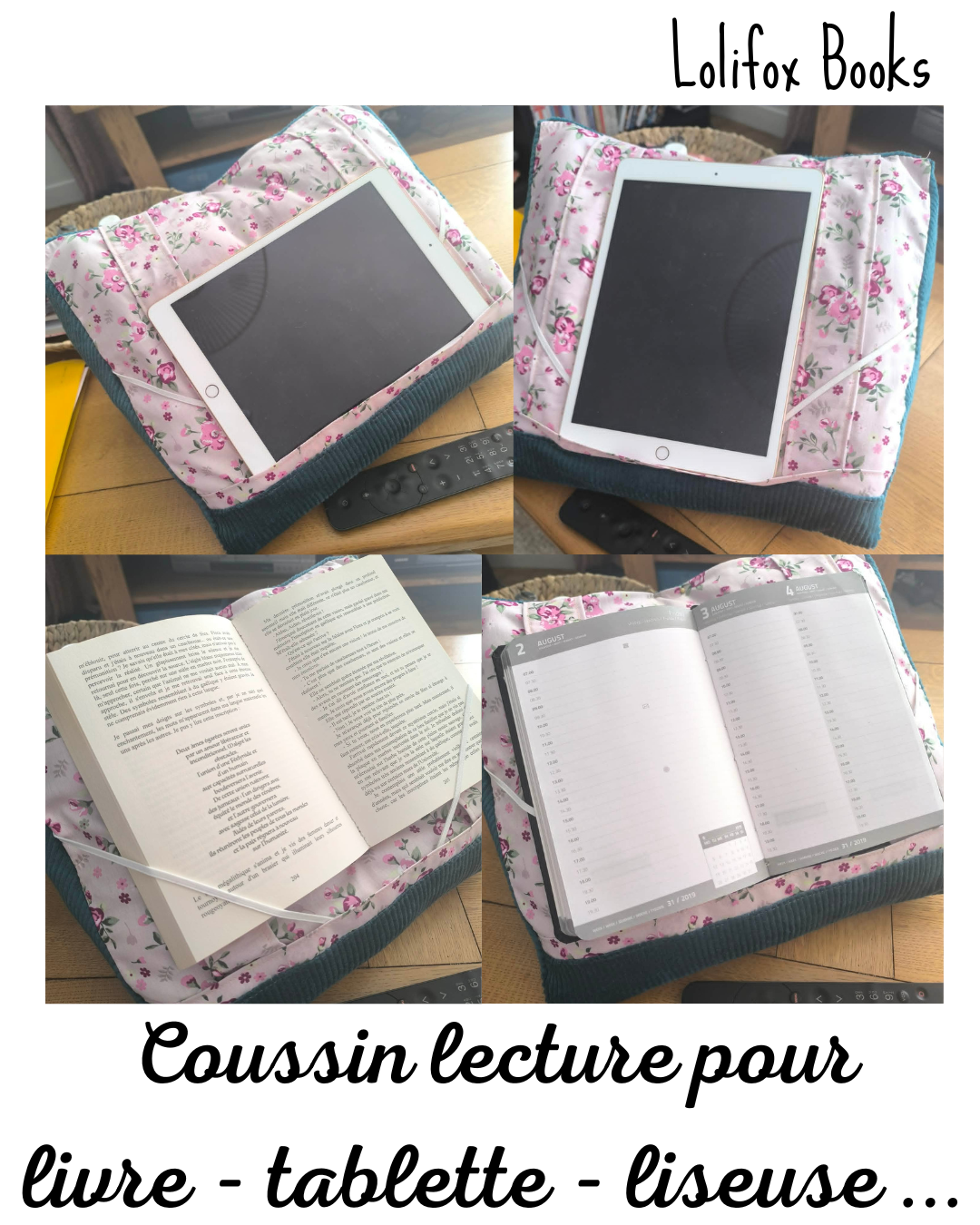 coussin de lecture, coussin liseuse ou support tablette
