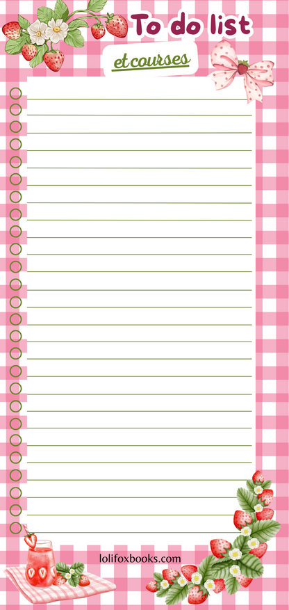 Liste des courses style Fraises