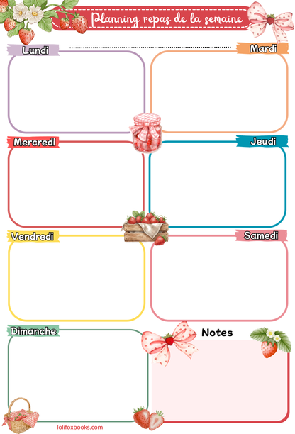 Liste des courses style Fraises