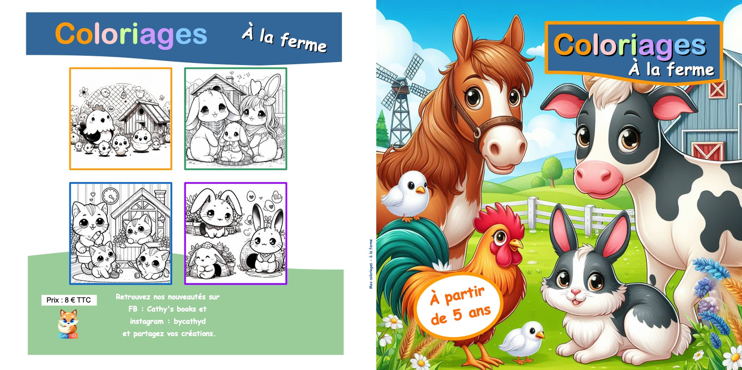 cahier de coloriage animaux de la ferme