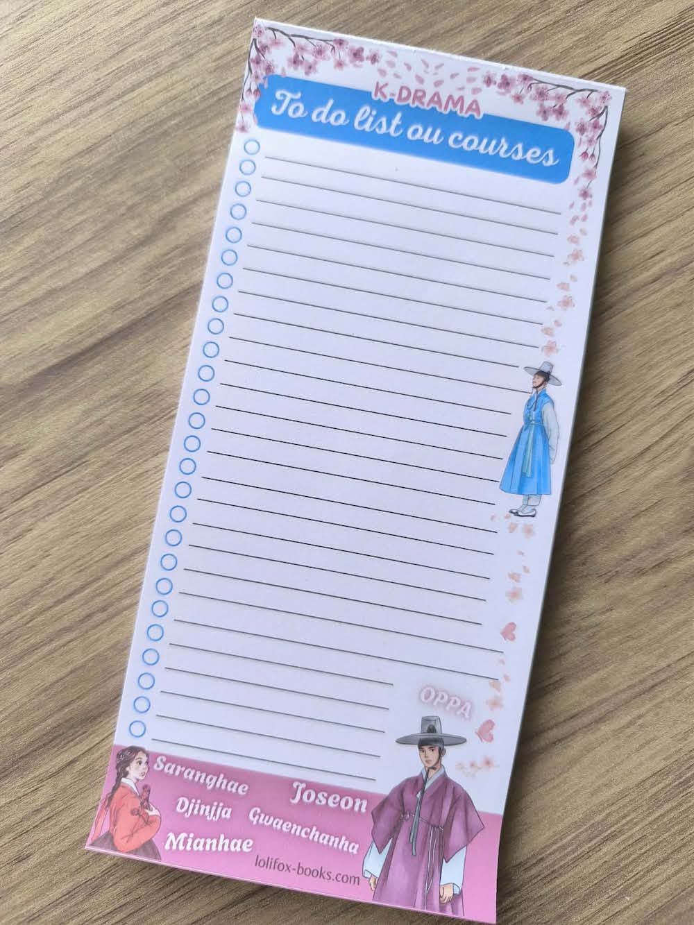 Liste de courses ou To do list k-drama Joseon