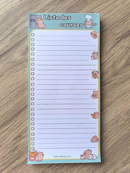Planning des menus de la semaine A5 Capybara