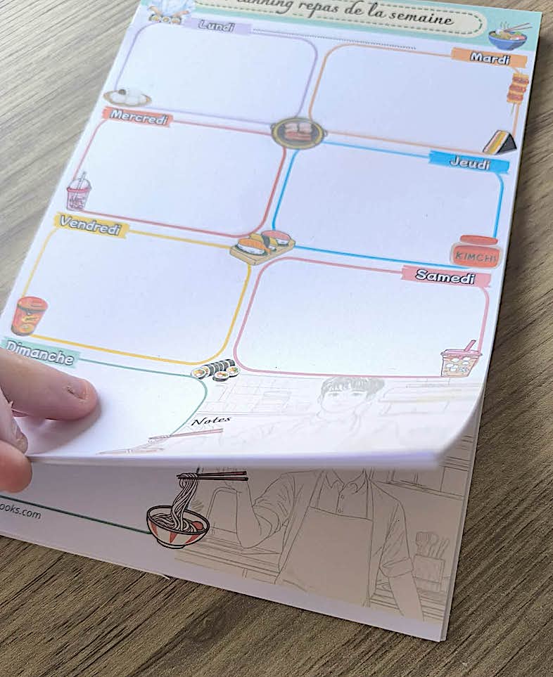Planning des menus de la semaine A5 Asie