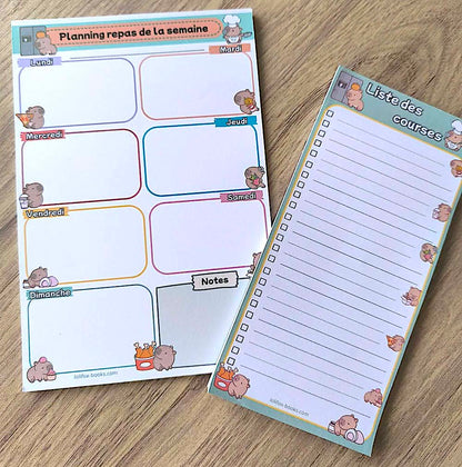 Planning des menus de la semaine A5 Capybara