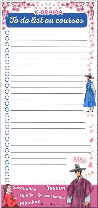 Liste de courses ou To do list k-drama Joseon