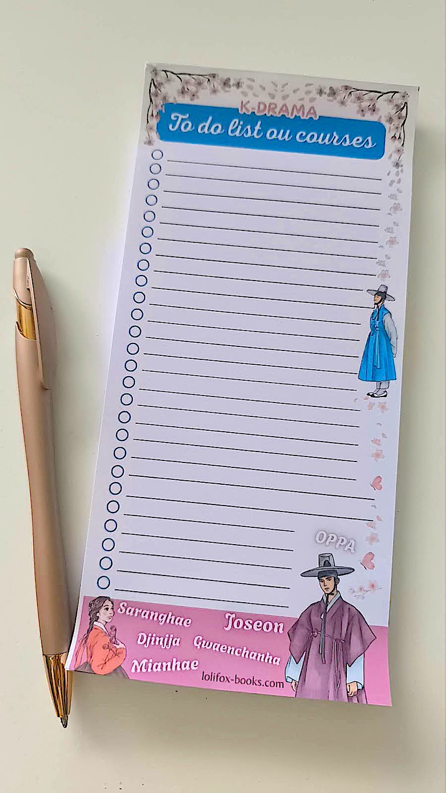 Liste de courses ou To do list k-drama Joseon