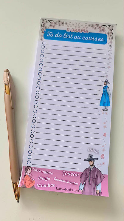 Liste de courses ou To do list k-drama Joseon